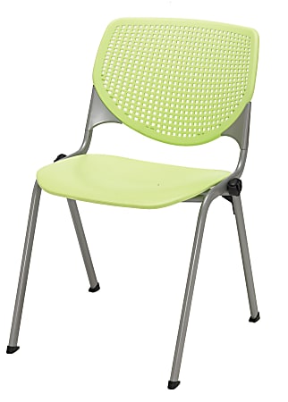 KFI Studios KOOL Stacking Chair, Lime Green/Silver