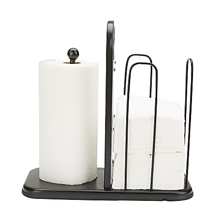 Mind Reader Steel Napkin & Paper Towel Holder, 12"H x 7"W x 7-1/2"D