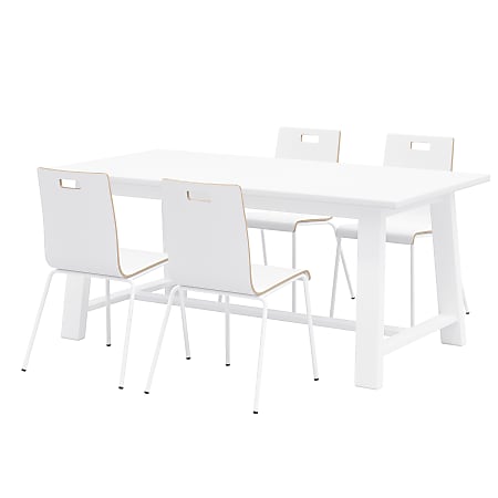 KFI Studios Midtown Dining Table With 4 Chairs, White