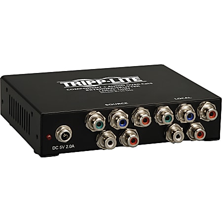 Tripp Lite 4-Port Component Video w/ Stereo Audio over Cat5/Cat6 Extender Splitter - 1 Input Device - 5 Output Device - 700 ft Range - 4 x Network (RJ-45) - Twisted Pair - Category 6 - Rack-mountable
