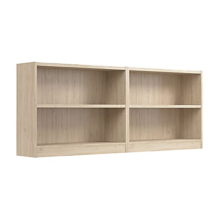 Bush Furniture 30"H Universal Small 2 Shelf Bookcase - Set of 2, Natural Elm, Standard Delivery