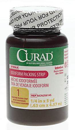CURAD® Sterile Iodoform Packing Strips, 1/4" x 5 Yd., White, Case Of 12