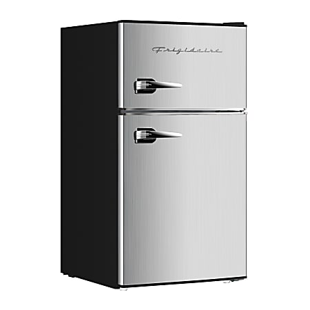 Frigidaire 2-Door Retro 3.2 cu ft Compact Refrigerator with Freezer, Platinum