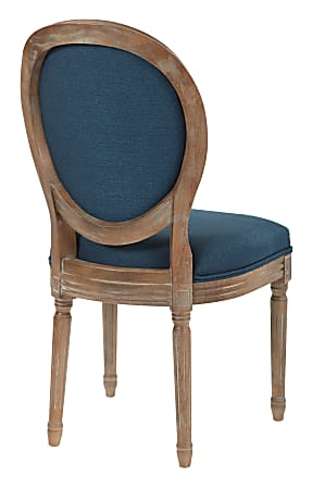 Ave Six Lillian Oval Back Chair Klein Azure Light Brown