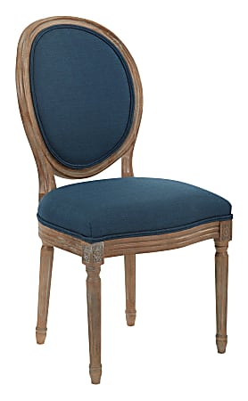 Ave Six Lillian Oval-Back Chair, Klein Azure/Light Brown