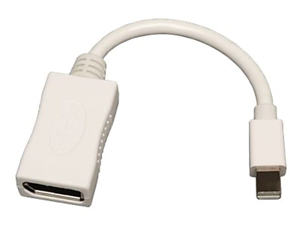 Eaton Tripp Lite Series Keyspan Mini DisplayPort to DisplayPort Cable Adapter, Video Converter (M/F), 6-in. (15.24 cm) - DisplayPort adapter - Mini DisplayPort (M) to DisplayPort (F) - 6 in - white