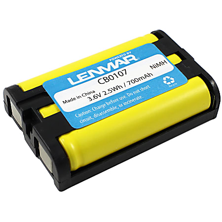 Lenmar® CB0107 Nickel-Metal Hydride Cordless Phone Battery, 3.6 Volts, 650 mAh Capacity