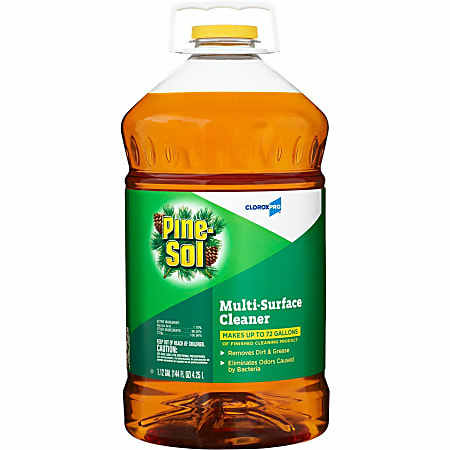 CloroxPro™ Pine-Sol Multi-Surface Cleaner - 144 fl oz (4.5 quart) - Pine Scent - 63 / Bundle - Residue-free, Deodorize, Disinfectant, Antibacterial - Clear