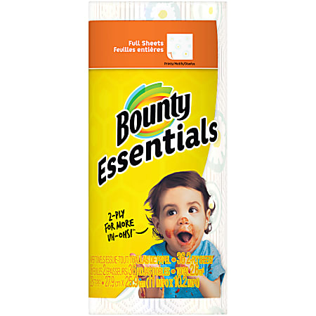 Bounty® Essentials Printed 2-Ply Paper Towels, Roll Of 36 Sheets