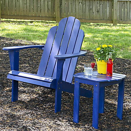 Linon Troy Adirondack Outdoor Chair Blue ODP Business Solutions