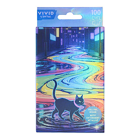 Vivid by Brea Reese 100-Piece Mini Puzzle, Black Alley Cat, 5" x 7", Total Qty 1