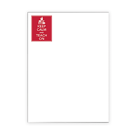 The Master Teacher® Keep Calm and Teach On Notepad, 4 1/4" x 5 1/2", 75 Sheets, Red, Pack of 2