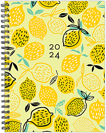 2024 Willow Creek Press Softcover Weekly/Monthly Planner, 6-1/2" x 8-1/2", Lots of Lemons, January To December