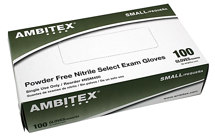 Tradex International Select Powder-Free Nitrile Exam Gloves, Small, Blue, Box Of 100