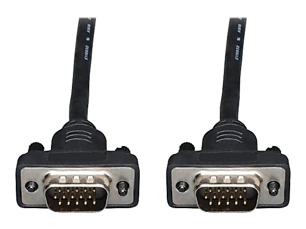 Eaton Tripp Lite Series Low-Profile VGA High-Resolution RGB Coaxial Cable (HD15 M/M), 6 ft. (1.83 m) - VGA cable - HD-15 (VGA) (M) to HD-15 (VGA) (M) - 6 ft - molded - black