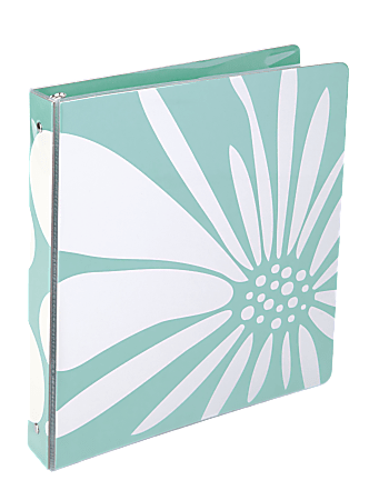 Divoga® Daisy Binder, 1" Rings, Teal