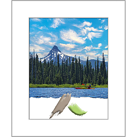 Amanti Art Picture Frame, 15" x 18", Matted For 11" x 14", Wedge White