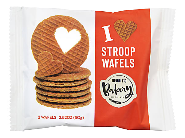 Gerrit's Bakery Stroopwafels, 2.82 Oz, 2 Cookies Per Pouch, Pack Of 16 Pouches