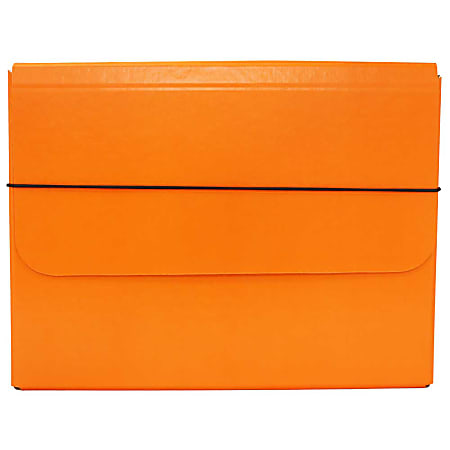 JAM Paper® Strong Kraft Portfolio With Elastic Closure, 10" x 13 1/4", Orange