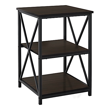 Monarch Specialties Dorothy Accent Table, 26"H x 18"W x 18"D, Espresso/Black