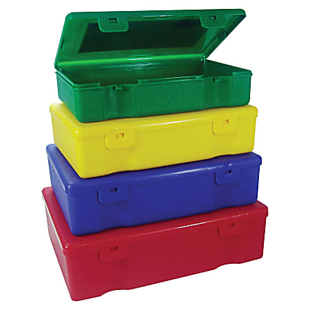 Sparco 4-in-1 Storage Box Set - Snap Lock Closure - Stackable - Polypropylene - Assorted - For Home, School, Office, Hardware, Stationary - 4 / Set