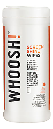WHOOSH! Screen Shine Wipes, Container Of 70 Wipes