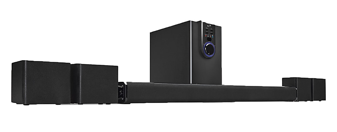iLive Sistema de cine en casa 5.1 con Bluetooth, 6 altavoces envolventes,  montaje en pared, incluye control remoto, negro (IHTB159B)