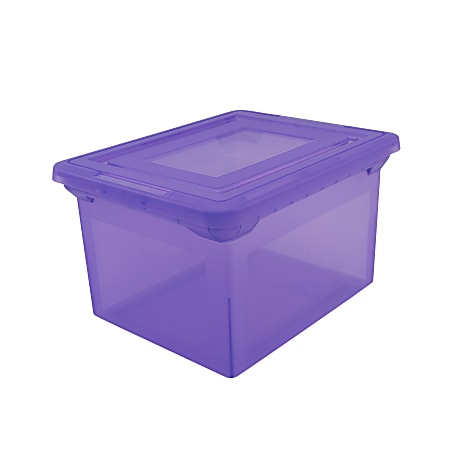 Office Depot® Brand Letter And Legal File Tote, 18"L x 14 1/4"W x 10 7/8"H, Purple