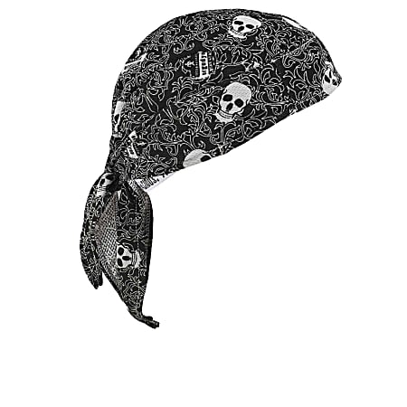 Ergodyne Chill-Its® 6615 High-Performance Dew Rags, Skulls, Pack Of 6 Dew Rags