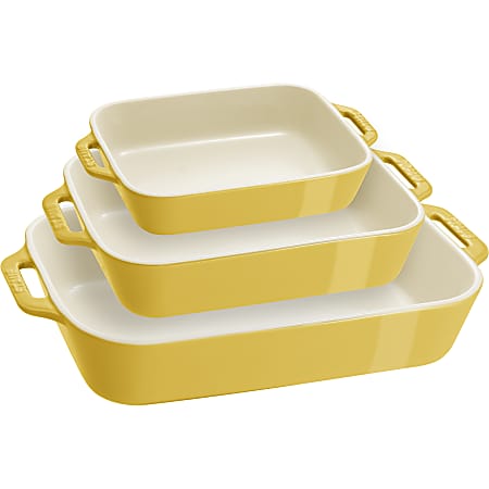Staub 3-Piece Baking Dish Set, Citron