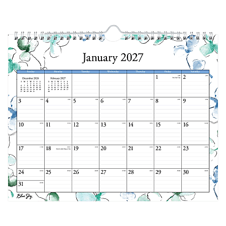 2027 Blue Sky Lindley Monthly Wall Calendar, 11x8.75, 0%, Lindley, Jan–Dec, RY27
