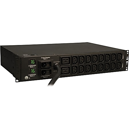 Tripp Lite PDU Metered 230V 32A 7.3kW 16 C13; 2 C19 IEC-309 Horizontal 2URM - 2 x IEC 60320 C19, 16 x IEC 60320 C13 - 7.30 kVA - 2U - Horizontal Rackmount"