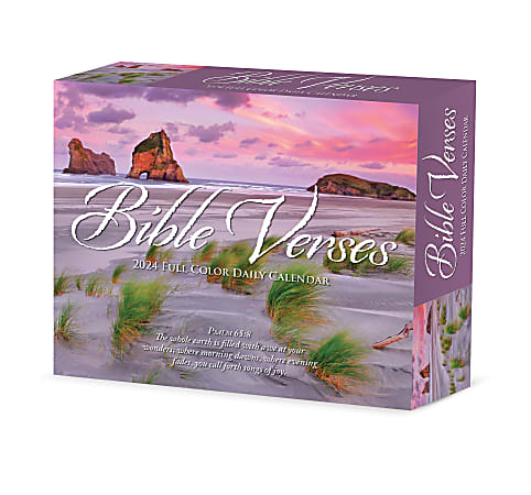 2024 Willow Creek Press Page-A-Day Daily Desk Calendar, 5" x 6", Bible Verses, January To December