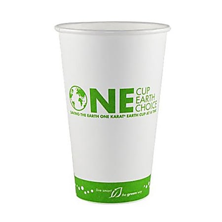 Karat Earth Paper Hot Cups, 16 Oz, White, Case Of 1,000 Cups