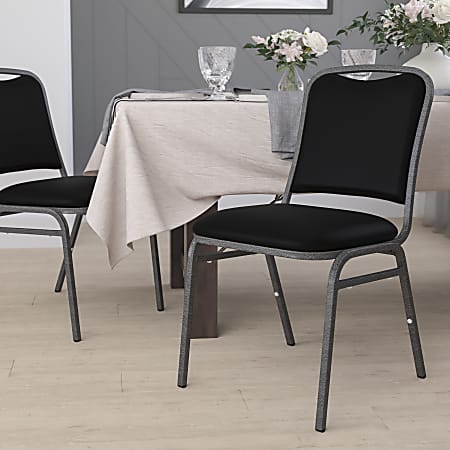 Flash Furniture HERCULES Series Stacking Banquet Chair, Black/Silvervein