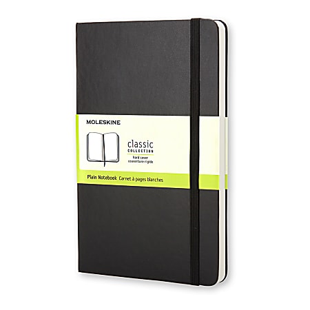 Moleskine Classic Hard Cover Notebook, 5" x 8-1/4", Unruled, 240 Pages, Black