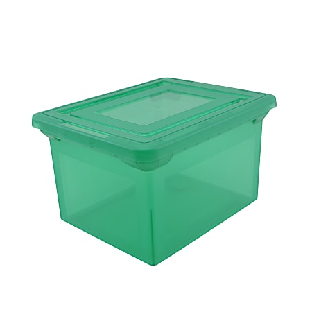 Office Depot® Brand Letter And Legal File Tote, 18"L x 14 1/4"W x 10 7/8"H, Spring Green