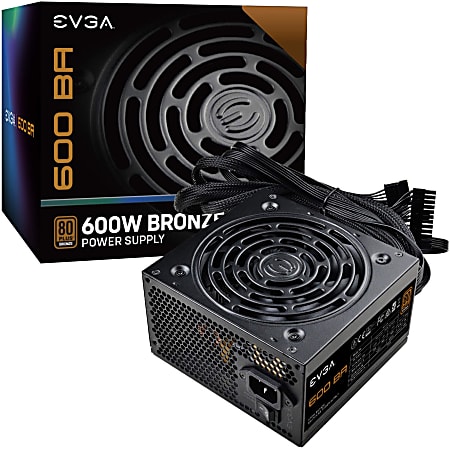 EVGA 600 BA Power Supply - Desktop - 120 V AC, 230 V AC Input - 3.3 V DC @ 20 A, 5 V DC @ 20 A, 12 V DC @ 50 A, 12 V DC @ 300 mA, 5 V DC @ 3 A Output - 600 W - 1 +12V Rails - 1 Fan(s) - ATI CrossFire Supported - NVIDIA SLI Supported - 85% Efficiency