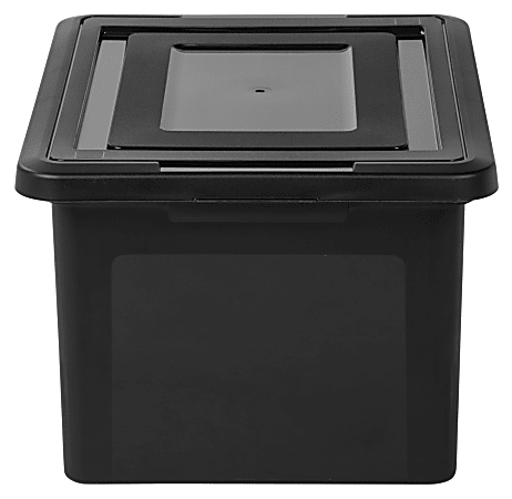 Office Depot Brand Stackable File Tote Box Letter Size 10 710 H x 22 45 D x  13 710 W ClearBlack - Office Depot