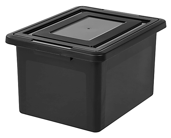 170007 Blue/Clear Letter/Legal Size Office Depot Stackable File Tote Box 10 13/16in.H x 14 1/8in.W x 18in.D 