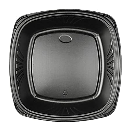 Forum Plates With Square Bases, 9", Black, Pack Of 300 Plates