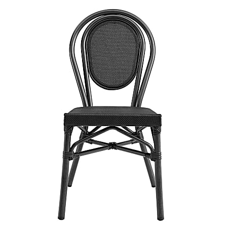 Eurostyle Erlend Stacking Side Chairs, Black, Set Of 2 Chairs