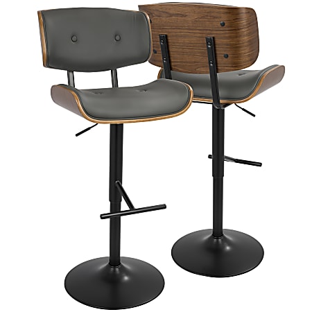 LumiSource Lombardi Bar Stool, Black/Gray