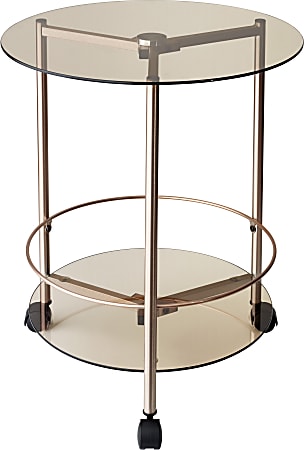 Adesso® Gibson Rolling End Table, 23-1/2”H x 19-3/4”W x 17”D, Copper