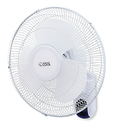 Commercial Cool 16” Adjustable Wall Fan With Remote, 18”H x 17”W x 12”D, White