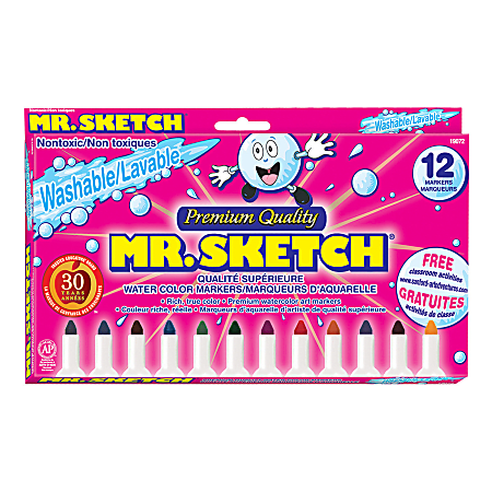 Sanford® Mr. Sketch® Watercolor Markers, Assorted Colors, Set Of 12