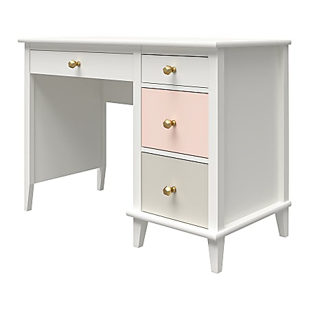 Ameriwood™ Home Monarch Hill Poppy 42"W Kids Computer Desk, White/Peach