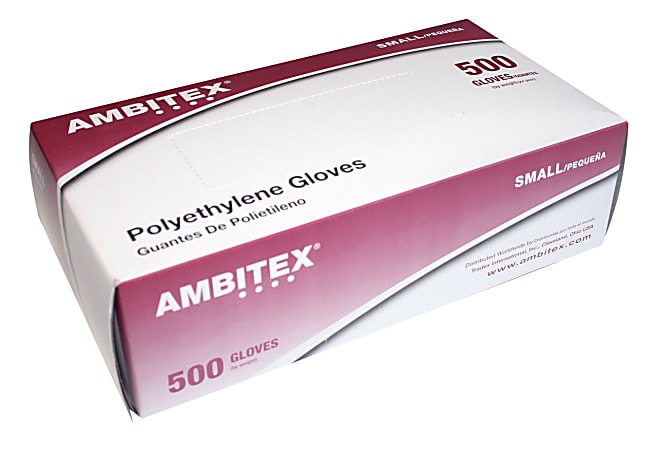 Tradex International Poly Gloves, Small, Clear, Box Of 500
