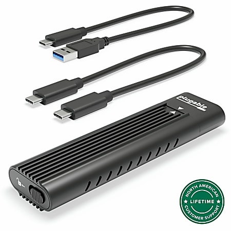 Plugable USB C to M.2 NVMe Tool-free Enclosure USB C and Thunderbolt 3 Compatible up to USB 3.1 Gen 2 Speeds (10Gbps). - USBCNVME