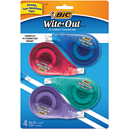 BIC® Wite-Out® Correction Tape, Pack Of 4 Correction Tape Dispensers